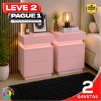 Gaveteiro Inteligente Led Multifuncional c/ Carregador + BRINDE: Tapete Peluciado de 122x183cm - COMPRE 1 LEVE 2